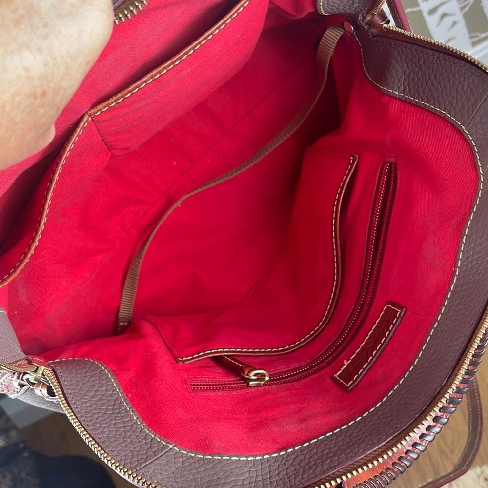 Dooney & Bourke Gray Satchel with Brown Trim - Picture 11 of 16